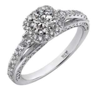  1 Carat Round Diamond Engagement Ring Vintage Style 14k 