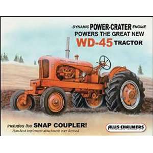 Allis Chalmers Tractor WD45 Metal Tin Sign Nostalgic:  Home 