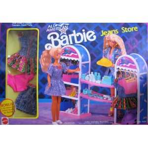  All American Barbie JEANS STORE Playset w Bonus! (1990 