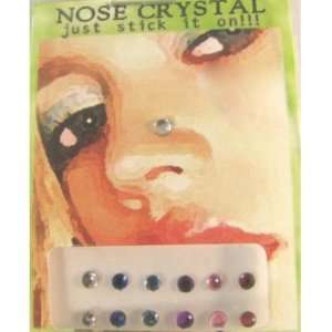   12 Fake Stick On Nose Labret Monroe Ear Studs Rings 2mm Clear Jewelry