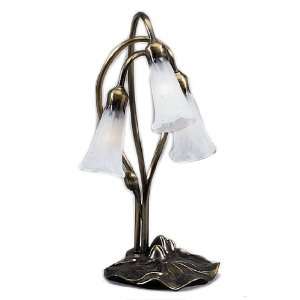  16H White Pond Lily 3 Light Accent Lamp