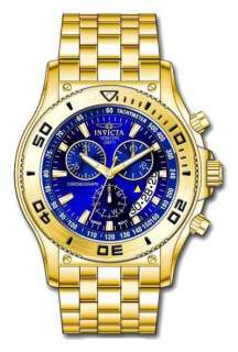 Invicta 6858 Mens Gold Blue Dial Swiss Chronograph Watch  