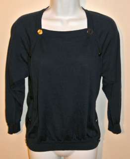 NEW Jaeger Navy Button Button Sweater S  