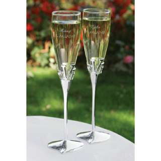 Personalized Wedding Champagne Flutes In Love   