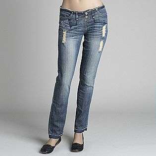   No Waist Frayed Skinny Jeans  First Kiss Clothing Juniors Jeans