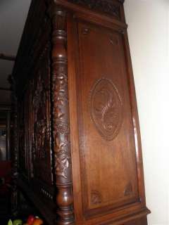 French Breton Cabinet Wonderful Carved Detail  