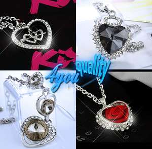 g2b fashion jewellery sparkly crystal heart necklace pendant  