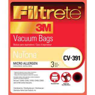 Electrolux NuTone CV 391 Vacuum Bags 3 Pack Micro Allergen at  