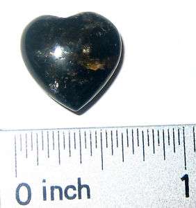 15mm NUUMMITE POLISHED NATURAL GEMSTONE HEART W/ FLASH  