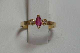 14K Yellow Gold Ruby and Diamond Gemstone Ring!  