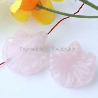 Rose Quartz Crystal Flower Pendant Gemstone Beads Set  