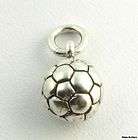 SOCCER BALL CHARM   Sterling Silver Small Pendant Sports Themed