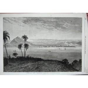  View Panama Port 1868 Mountains Trees Boats Fine Art: Home 