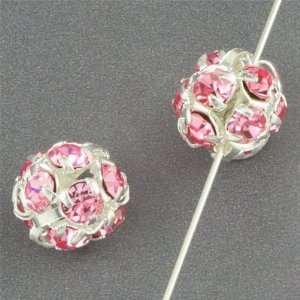  8mm Light Pink Rhinestone Crystal Beads Arts, Crafts 