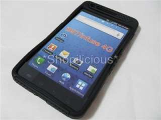 SAMSUNG INFUSE 4G: BLACK HYBRID RUBBERIZED HARD COVER +SOFT SILICONE 