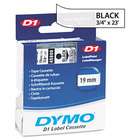 DYMO D1 Standard Tape Cartridge For Label Makers 3/4in X 23ft Black On 