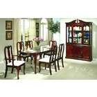 Poundex 7pc Queen Anne Style Cherry Finish Dining Table & Chair Set
