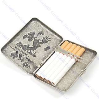 Vintage Classic Cigarette Box Case Holder Dragon Copper  