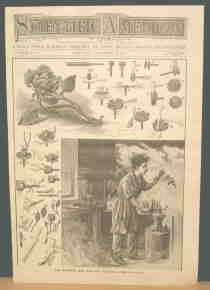 Antique ROSE 1892 Art Diagram How to Forge Iron Roses  