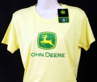 NWT Womens Western John Deere Ladies Yellow T Shirt Authentic New 