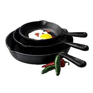 3Pc Cast Iron Fry Pan Set  Basic Essentials For the Home Cookware 