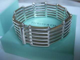 RARE Tiffany & Co. 18K White Gold & Sterling Silver Gatelink Bracelet 