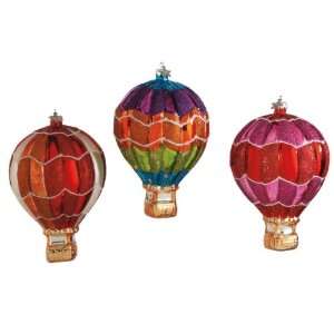   Multi Colored Hot Air Balloon Christmas Ornaments 5.5 Home & Kitchen