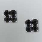 Jaclyn Smith Black Crystal Clip Earrings