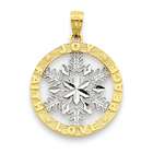Jewelry Adviser pendants 14k & Rhodium Joy/Peace/Love/Faith Snowflake 