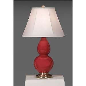Robert Abbey 1682 Double Gourd Accent Lamp in Royal Red Glazed Ceramic 