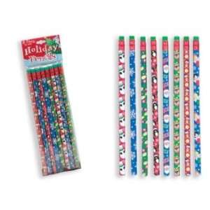  8 Pack   Colorful Holiday Pencils Case Pack 72   401722 