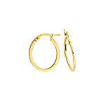   14K Yellow Gold 1mm Thickness High Polished Hinged Small Hoop Earrings