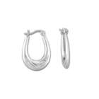   Sterling Essentials Sterling Silver Sculptured Oblong Hoop Earrings