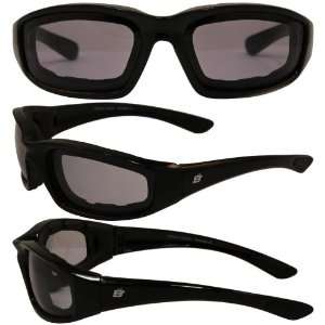 Birdz Oriole Day and Night Motorcycle Sunglasses Glossy Black Frames 