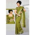 indian selections olive green art silk saree sari fabric india