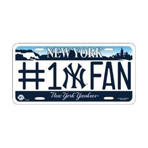   New York Yankees #1 Fan Metal License Plate *SALE*
