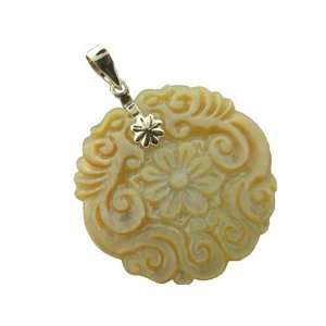    Yellow Mother Of Pearl Daisy Nirvana Pendant, 14k Gold Jewelry