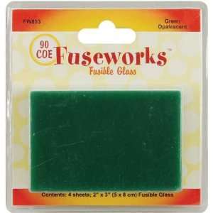    Fuseworks 2x3 Opalescent Glass Green Arts, Crafts & Sewing