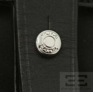 Tumi Black Nylon & Leather Trim Front Pocket Messenger Bag  