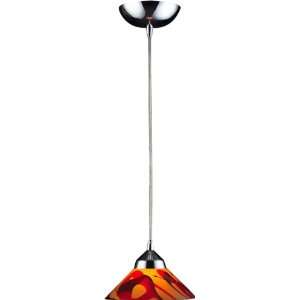  6 LIGHT PENDANT IN POLISHED CHROME AND JASPER GLASS: Home 
