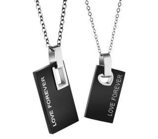   Stainless Steel Love Forever Pendants Wedding Couple Necklaces  