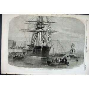  Artic Ship Resoluti In Cowes Harbour 1856 Old Print: Home 