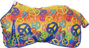   Horse Winter Blanket Turnout Peace Sign 84 Rainbow Tough 1 Tack NEW