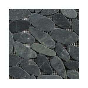  Solistone Flat Komodo Black 12 x 12 Pebbles Stone Mosaic 