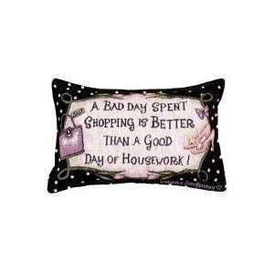  Shopping Is Better Cute Polka Dot Decorative Throw Pillow 