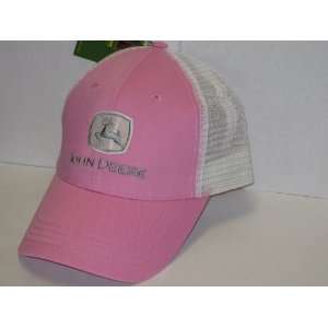 John Deere Pink Trucker Style Baseball Hat  Sports 