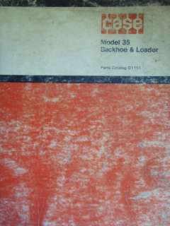 Case Model 35 Backhoe & Loader Parts Catalog  