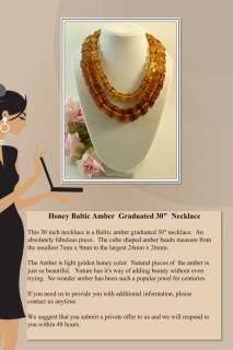 Fine Jewelry Honey Baltic Amber Necklace Faceted 30  