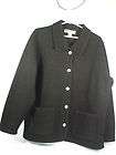 Womens Appleseeds Petite Large Black Boiled Wool Jacket with Pewter 