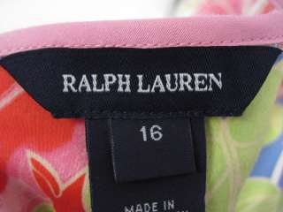 NWT RALPH LAUREN Pink Floral Print Halter Dress 16  